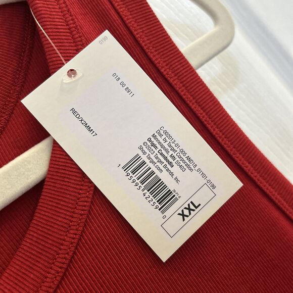 NWT A New Day Women’s Ribbed High Neck Tank Top Dark Red Size 2XL - Picture 8 of 15